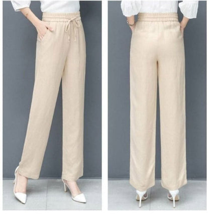Pantalon Femme - Taille Élastique - Confortable et Fluide - Tissu Léger Chic