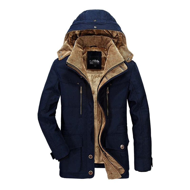Veste pour homme – Coupe structurée – Capuche amovible – Poches fonctionnelles – Doublure chaude