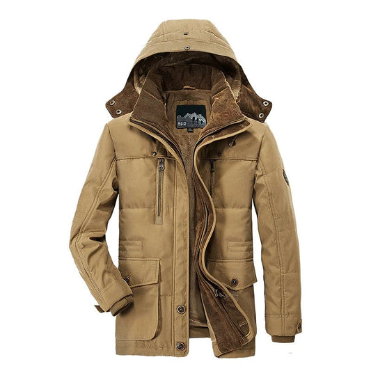 Veste pour homme – Coupe structurée – Capuche amovible – Poches fonctionnelles – Doublure chaude
