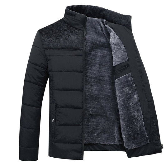 Homme Veste Matelassée - Tissu Tissé - Col Montant - Coupe Droite