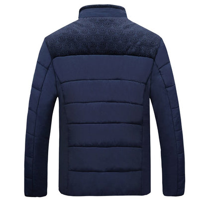 Homme Veste Matelassée - Tissu Tissé - Col Montant - Coupe Droite