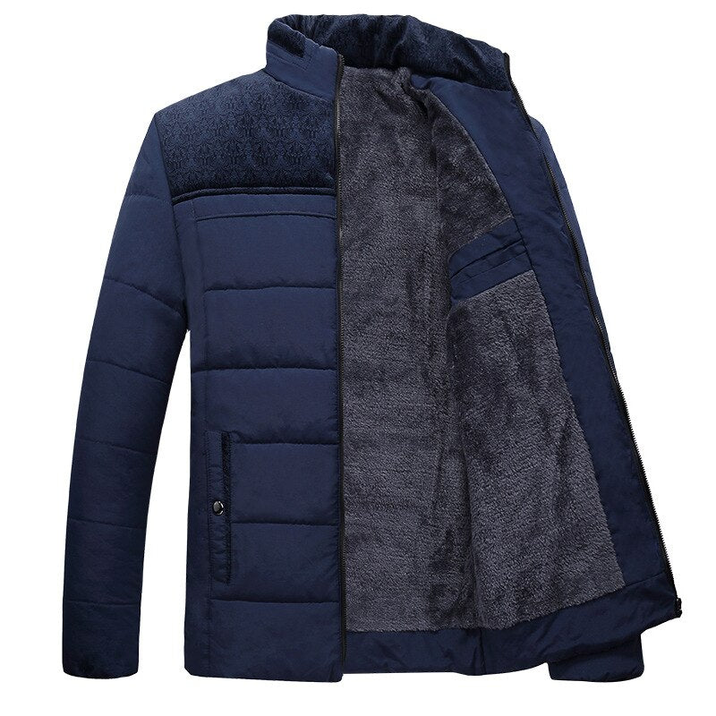 Homme Veste Matelassée - Tissu Tissé - Col Montant - Coupe Droite