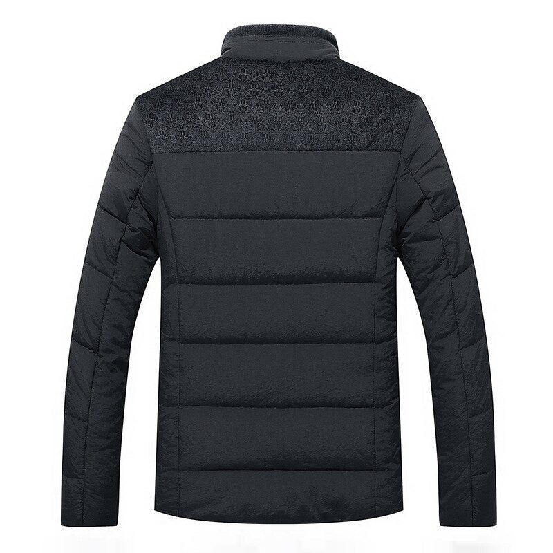 Homme Veste Matelassée - Tissu Tissé - Col Montant - Coupe Droite