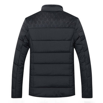 Homme Veste Matelassée - Tissu Tissé - Col Montant - Coupe Droite