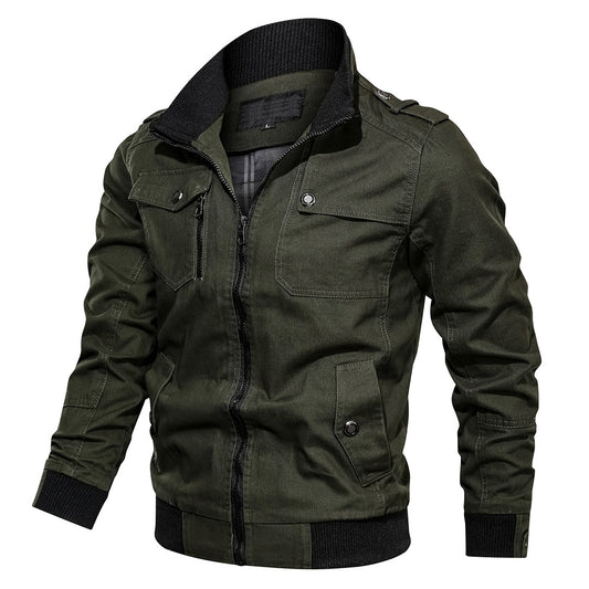Blouson Homme – Coupe Régulière – Coton – Finition Côtelée – Épaules à Patte