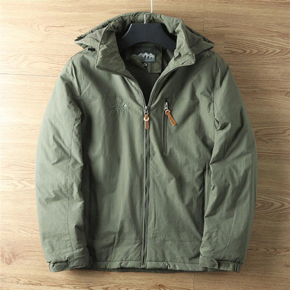 Veste homme outdoor – Coupe standard – Déperlante – Doublure polaire – Capuche – Poches zippées