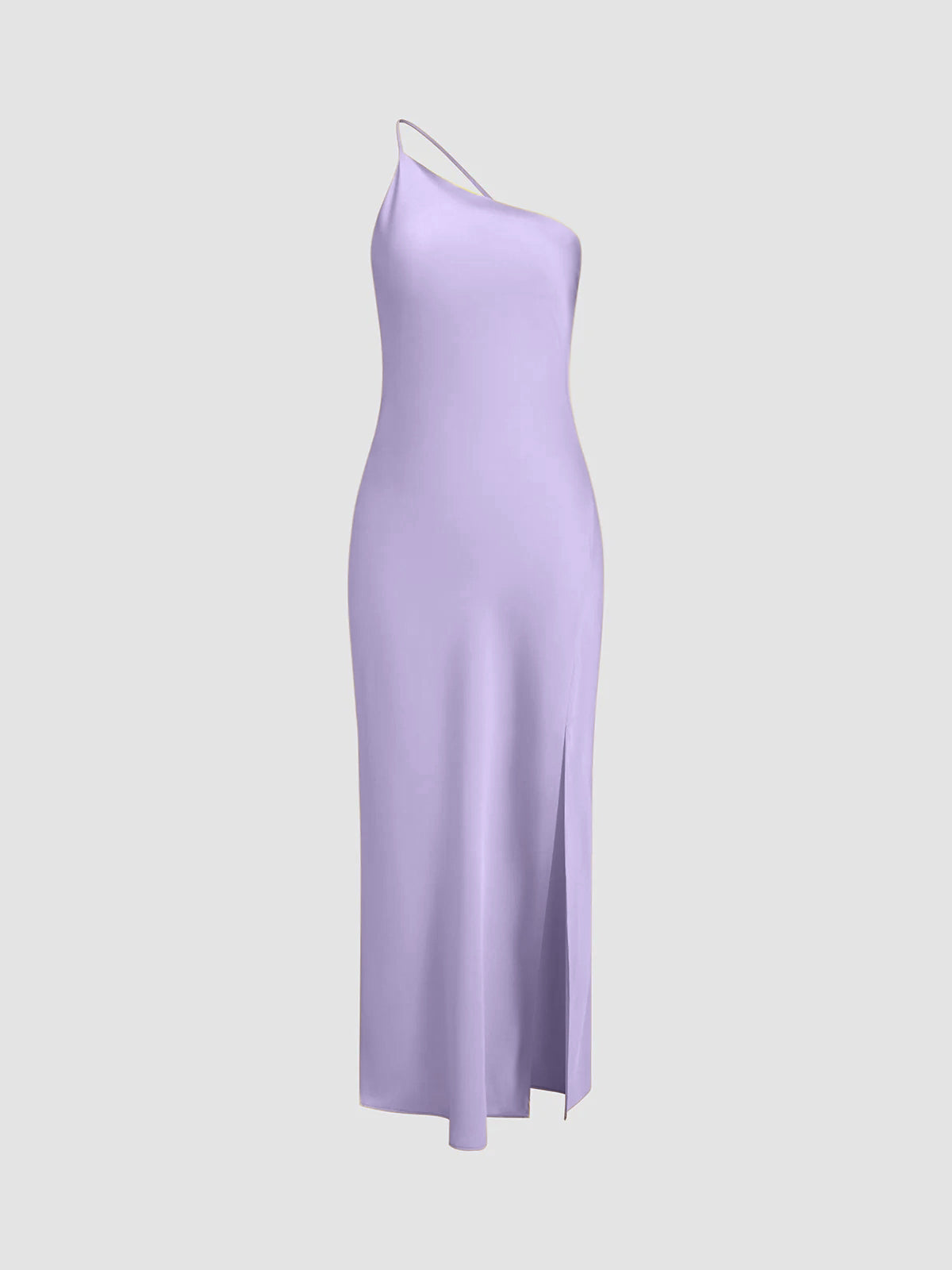 Robe Longue Femme - Satin Élégant - Sans Manches - Fendue - Coupe Ajustée