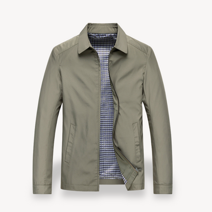 Veste homme – Coupe slim – Tissu respirant – Fermeture zippée – Col chemise