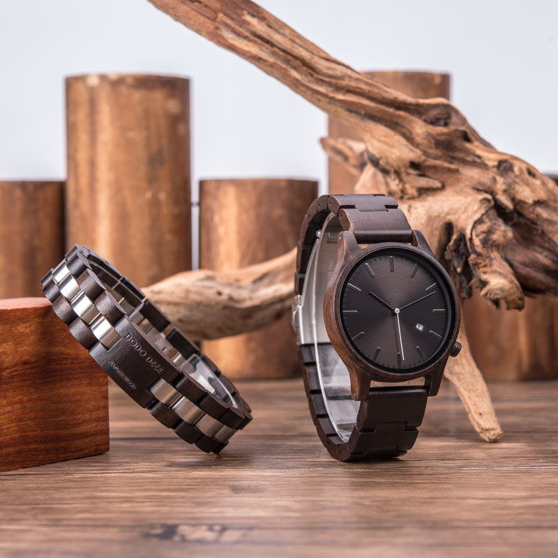 Arthur Montre Quartz En Bois | Élégante Montre Homme