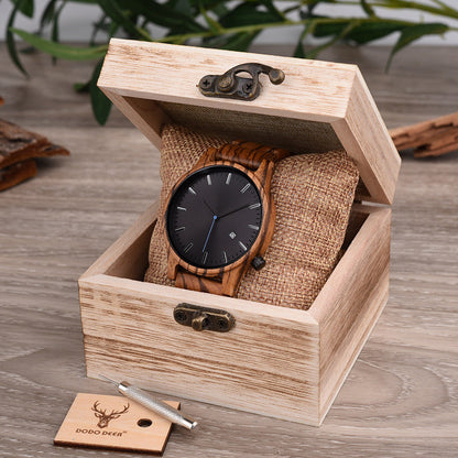 Arthur Montre Quartz En Bois | Élégante Montre Homme
