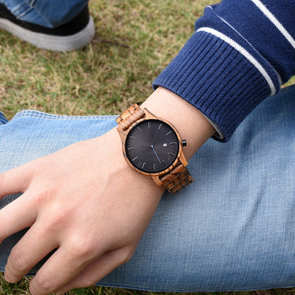 Arthur Montre Quartz En Bois | Élégante Montre Homme