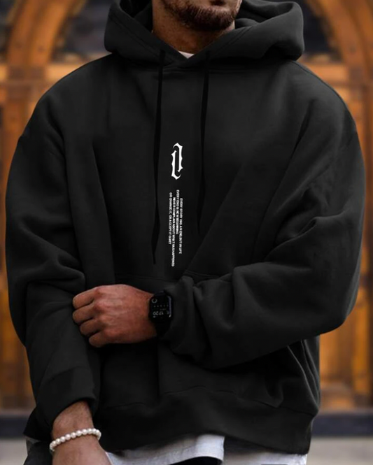 Sweat à capuche homme – Coupe oversize – Coton doux – Poche kangourou – Poignets côtelés