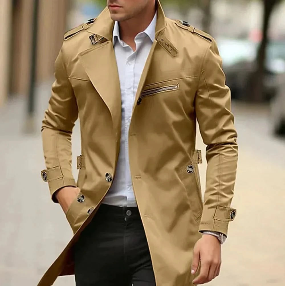 Trench-coat élégant, raffiné et confortable pour homme toute la journée