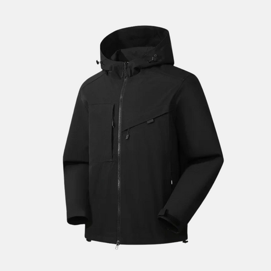 Homme Veste - Tissu Tissé - Coupe Décontractée - Capuche Col Montant - Manches Longues Ajustables