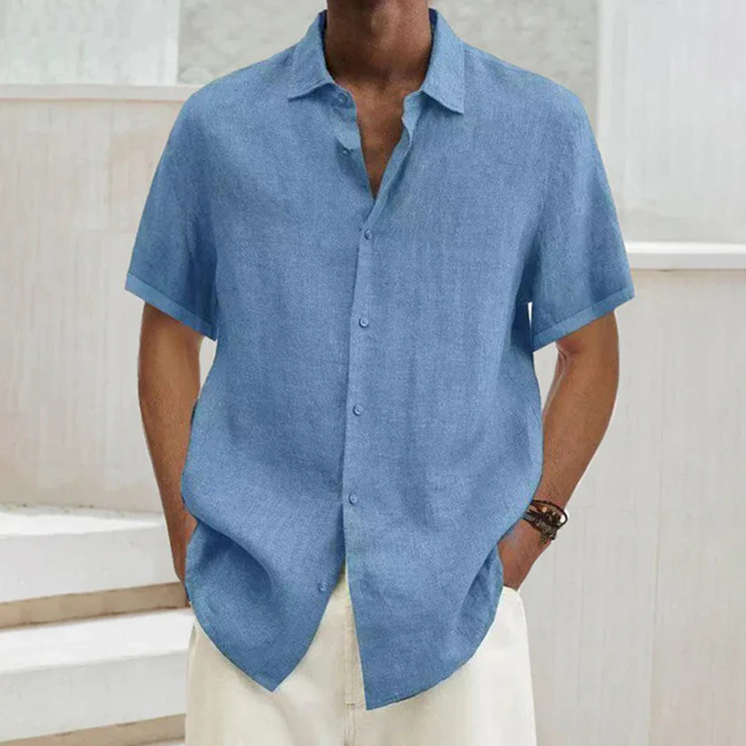 Chemise homme – Coupe décontractée – Manches courtes – Tissu respirant – Style casual