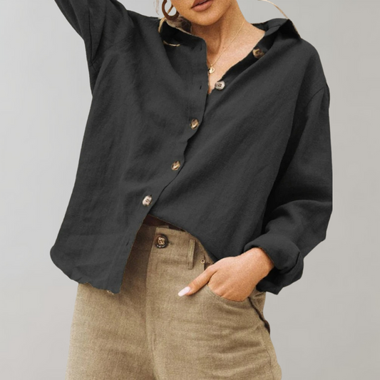 Blouse femme – Coupe décontractée – Tissu respirant – Manches longues – Style casual