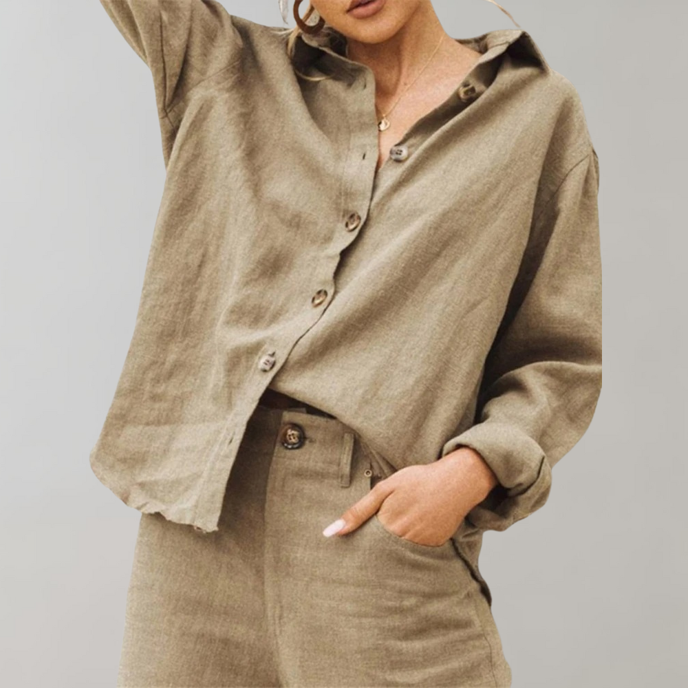 Blouse femme – Coupe décontractée – Tissu respirant – Manches longues – Style casual