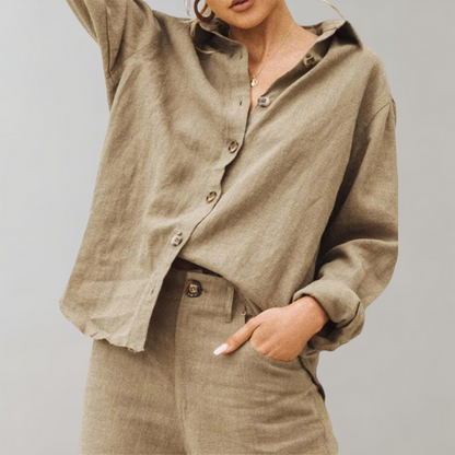 Blouse femme – Coupe décontractée – Tissu respirant – Manches longues – Style casual