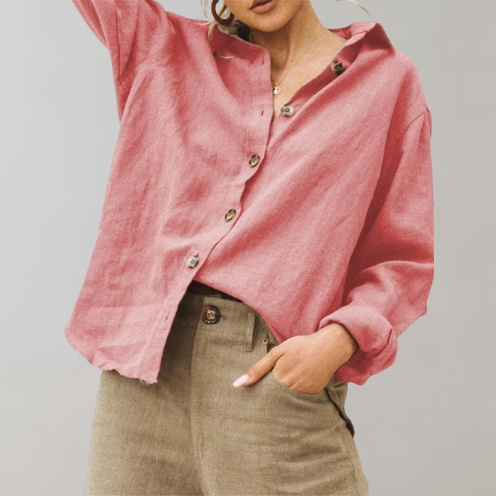 Blouse femme – Coupe décontractée – Tissu respirant – Manches longues – Style casual