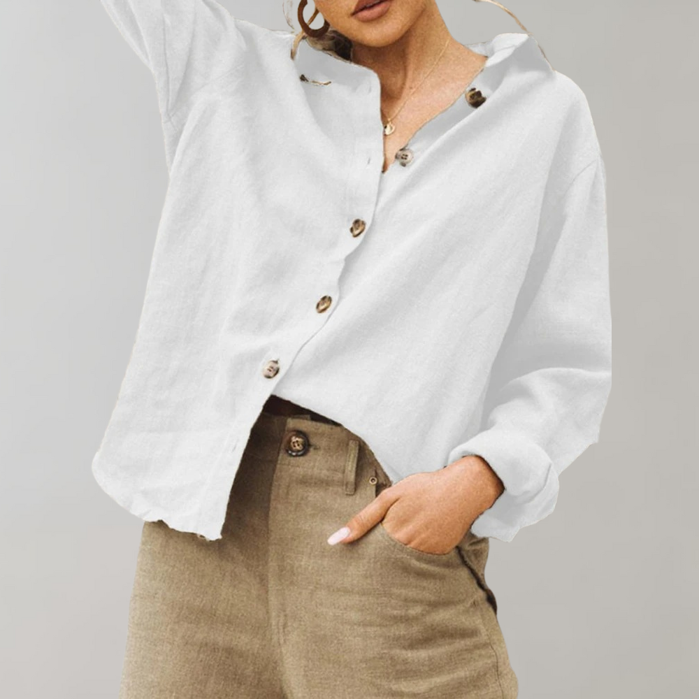 Blouse femme – Coupe décontractée – Tissu respirant – Manches longues – Style casual
