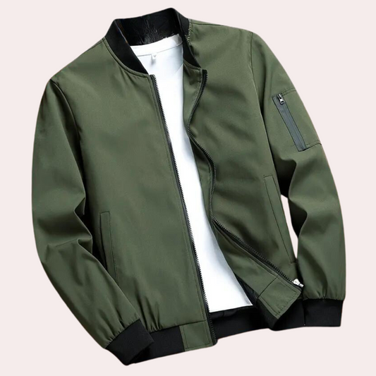 Blouson homme – Coupe décontractée – Tissu léger respirant – Poches zippées