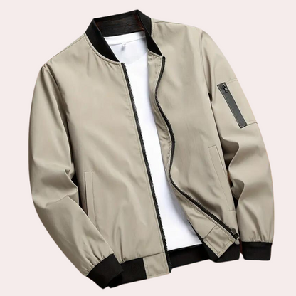 Blouson homme – Coupe décontractée – Tissu léger respirant – Poches zippées
