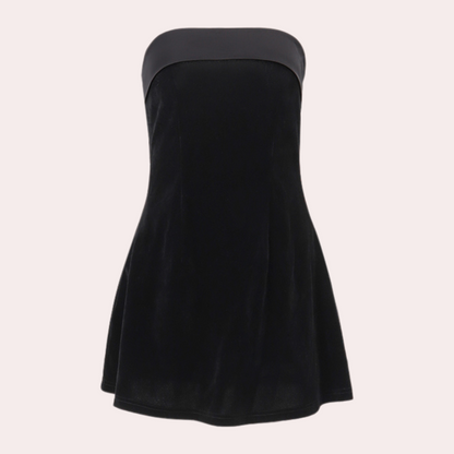 Robe Mini Femme – Velours Luxueux – Sans Bretelles – Coupe Ajustée Élégante