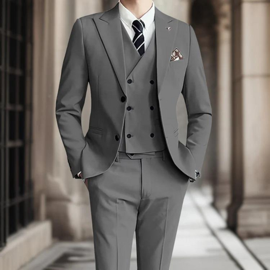 Veste de costume homme – Coupe slim – Croisée – Laine – Élégante style formel