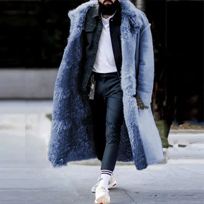 Manteau long homme – Coupe oversize – Doublure douce – Capuche – Laine – Fermeture brandebourg