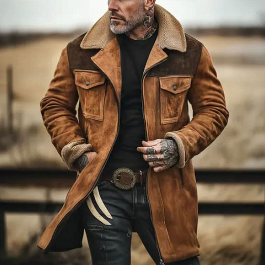 Veste en daim Rugged Elegance, sophistiquée et durable pour homme