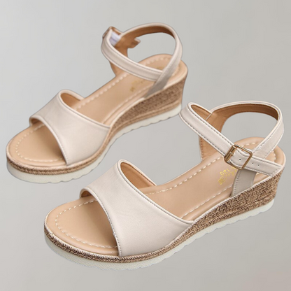 Sandales plateforme femme – Bout ouvert – Semelle compensée – Bride réglable confort
