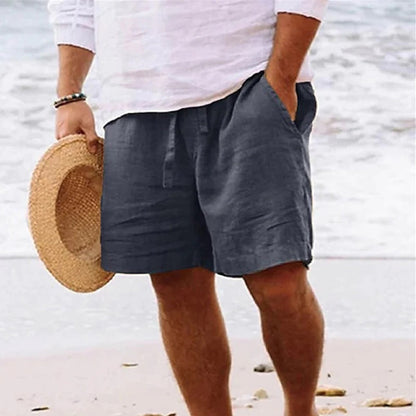 Short homme – Coton respirant – Taille élastique avec cordon – Coupe décontractée