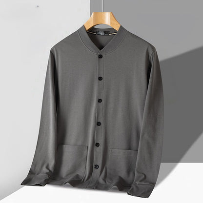 Cardigan homme – Coupe slim – Maille douce – Boutonnage frontal – Finitions côtelées