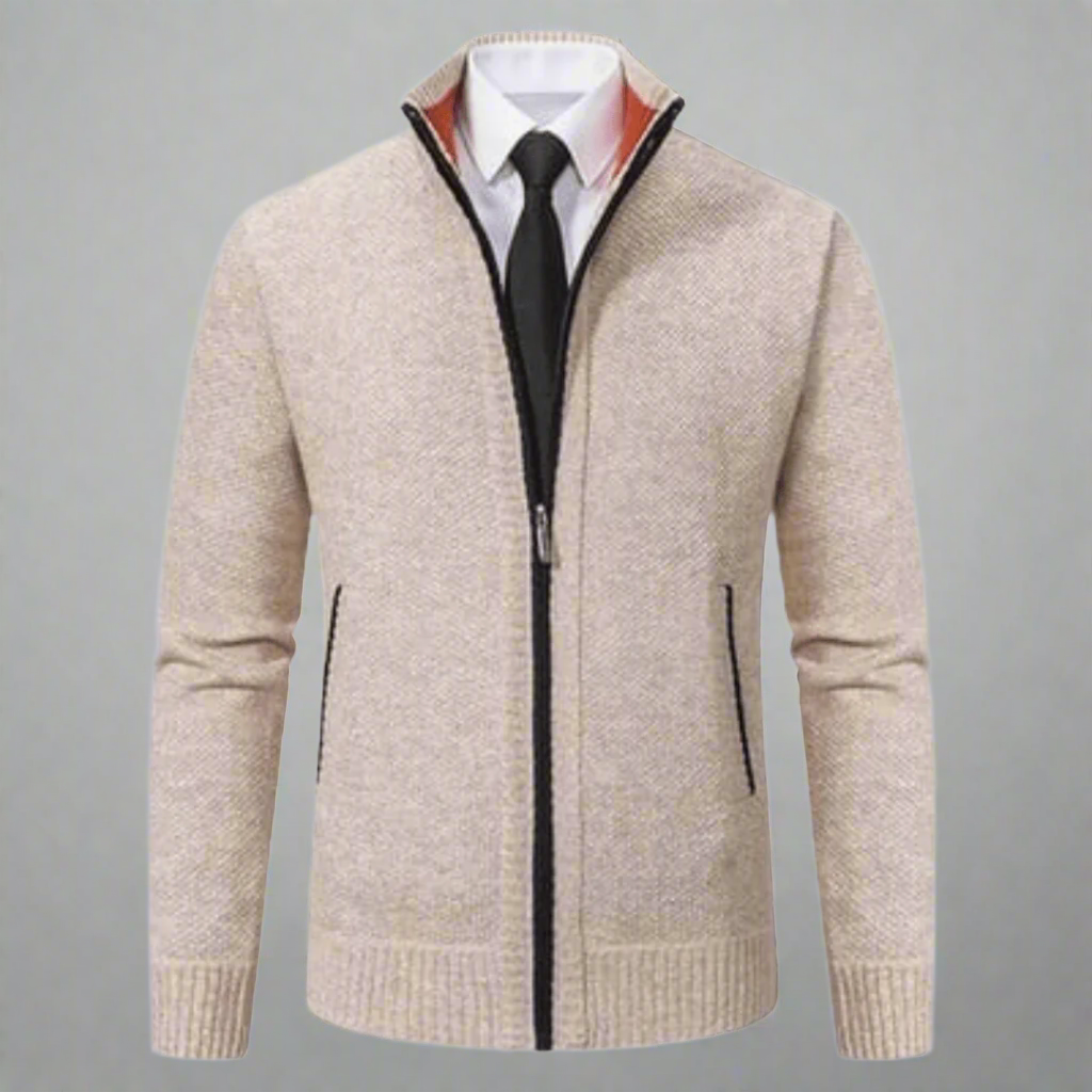 Cardigan Chic à Fermeture Éclair, Élégant et Pratique pour Hommes