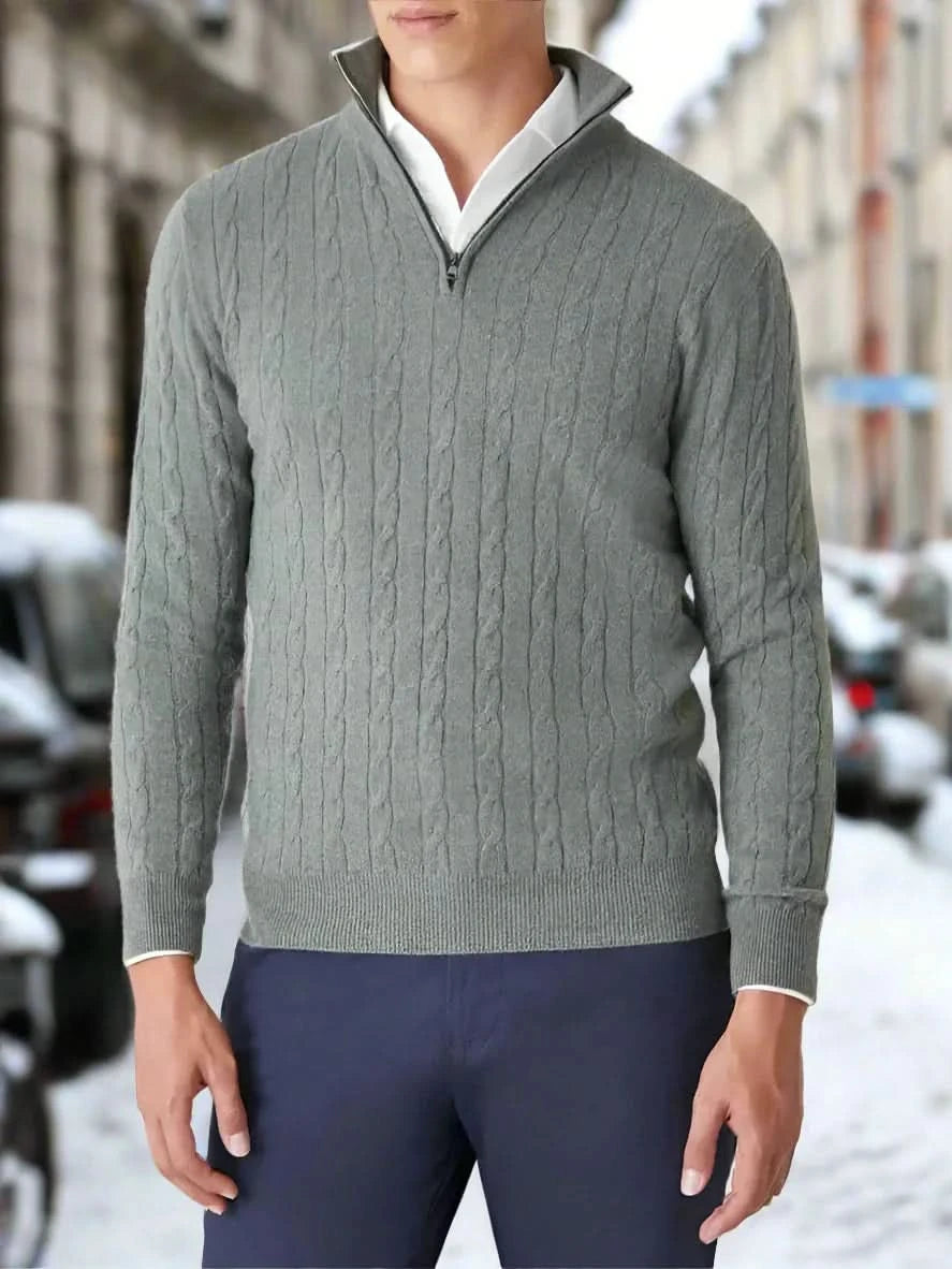 Pull Classique à Fermeture Éclair, Élégant et Confortable pour Hommes