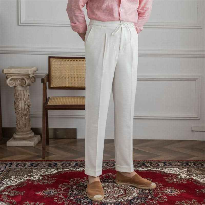 Pantalons Blancs Chic, Sophistiqués, Confortables, Polyvalents pour Hommes