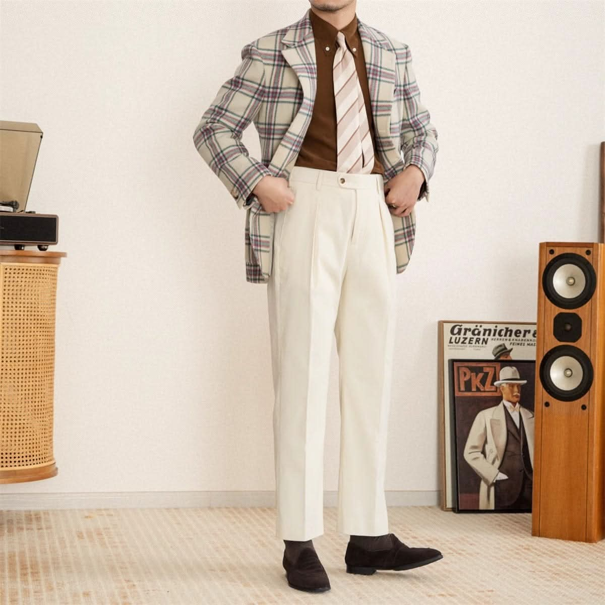 Pantalons Plissés Vintage, Élégants, Confortables, Modernes pour Hommes