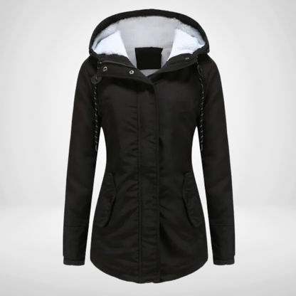Veste imperméable femme – Coupe cintrée – Doublure polaire – Capuche ajustable