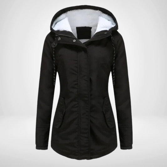 Veste imperméable femme – Coupe cintrée – Doublure polaire – Capuche ajustable
