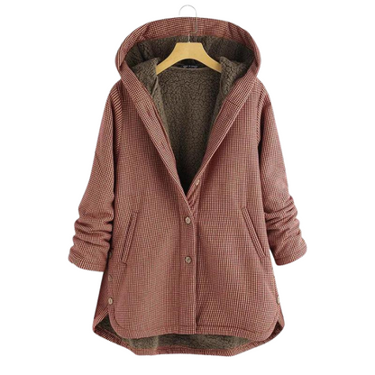 Veste à capuche femme – Coupe décontractée – Doublée polaire – Fermeture boutonnée