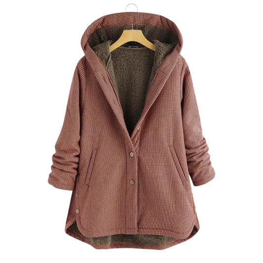 Veste à capuche femme – Coupe décontractée – Doublée polaire – Fermeture boutonnée