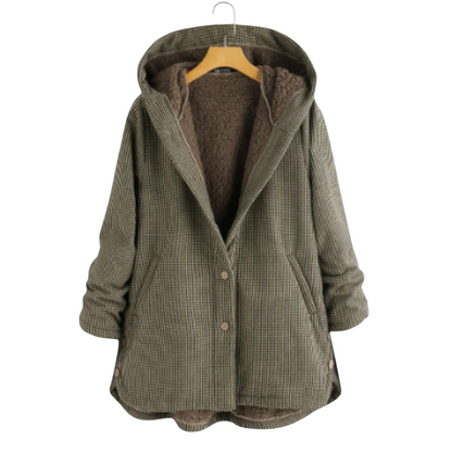Veste à capuche femme – Coupe décontractée – Doublée polaire – Fermeture boutonnée