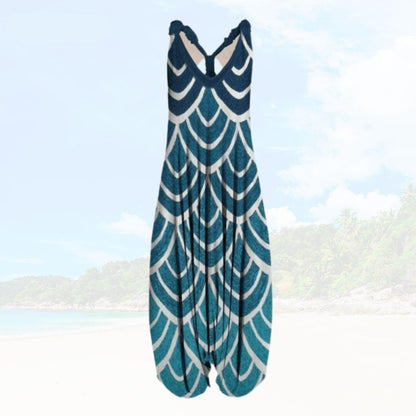 Combinaison femme – Coupe fluide – Sans manches – Tissu respirant – Longueur intégrale