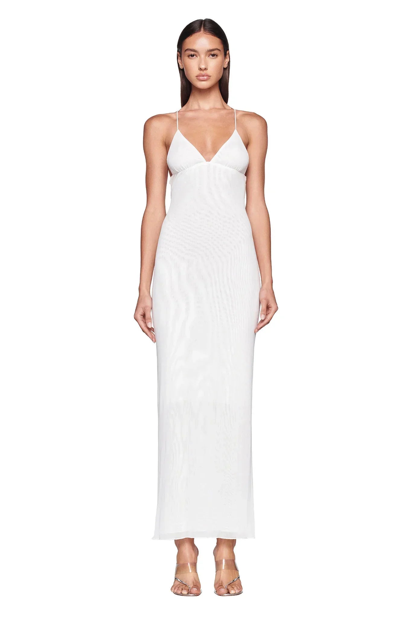 Robe Longue Femme - Dos Nu - Détails Papillon - Tissu Léger Imprimé Fluide