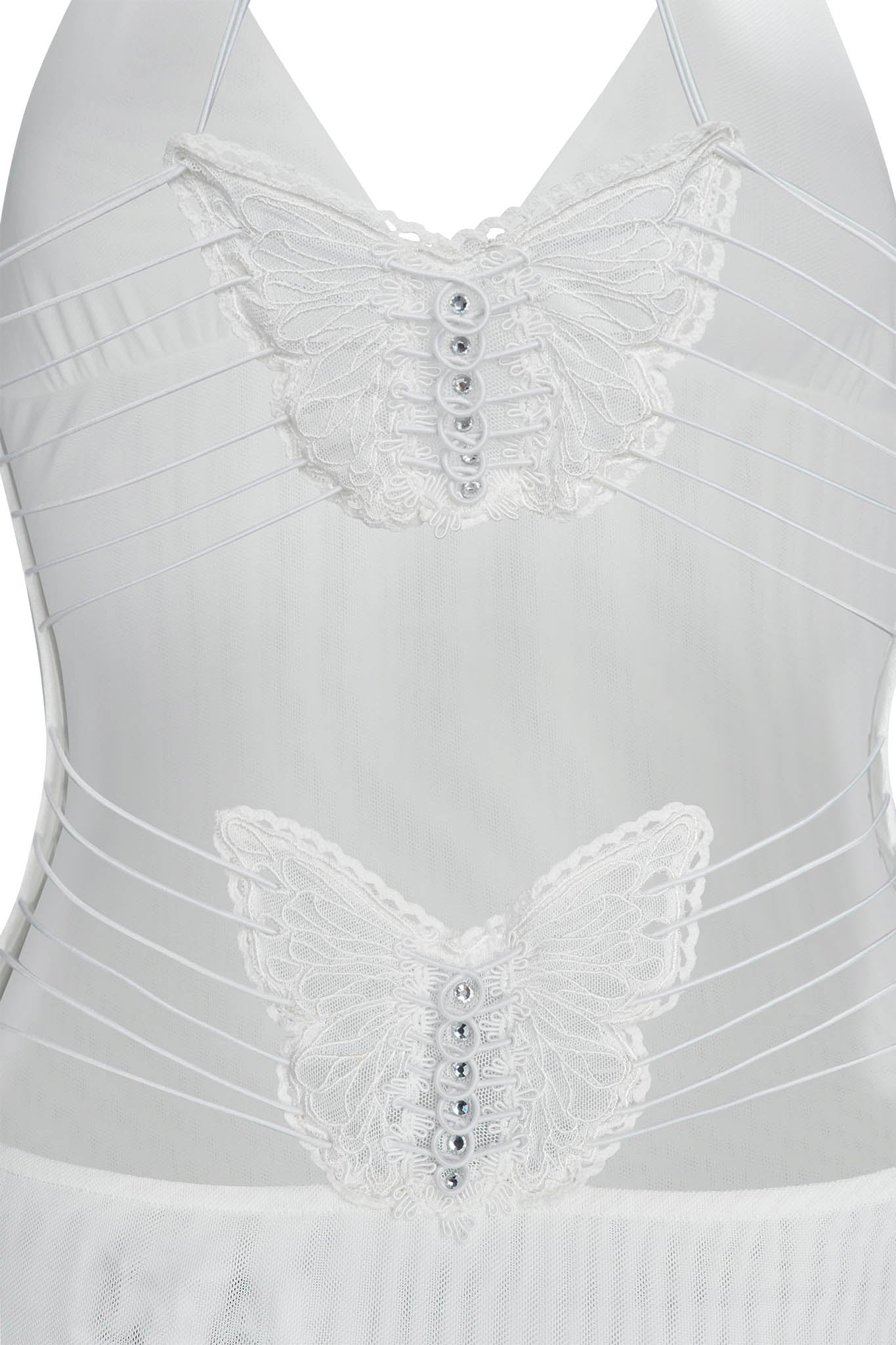 Robe Longue Femme - Dos Nu - Détails Papillon - Tissu Léger Imprimé Fluide