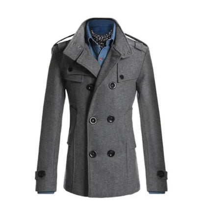 Manteau homme – Laine mélangée – Coupe structurée – Double boutonnage formel