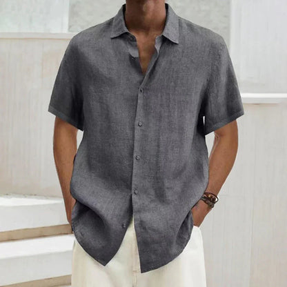 Chemise homme – Coupe décontractée – Manches courtes – Tissu respirant – Style casual