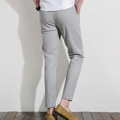 Pantalon chino homme – Coupe slim – 100% coton – Style tailleur – Longueur cheville