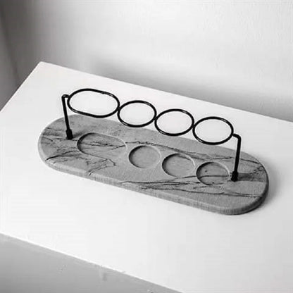 Porte-Brosses à Dents Minimaliste en Marbre et Métal