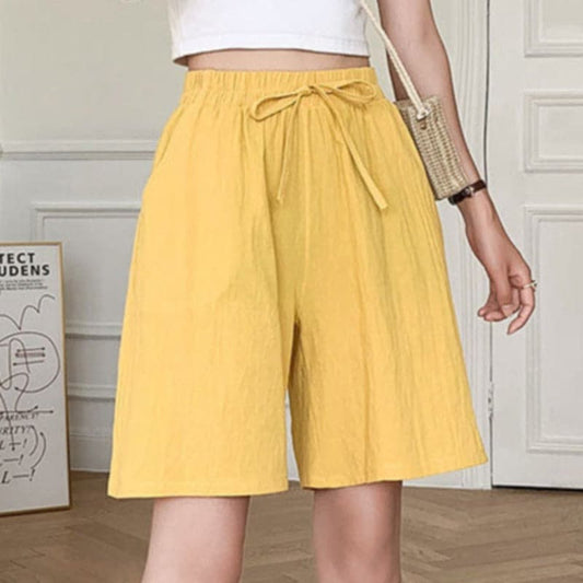 Short femme – Coupe décontractée – Taille élastique – Fibres naturelles respirantes